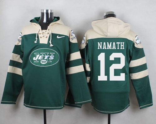 Nike Jets #12 Joe Namath Green Player Pullover NFL Hoodie